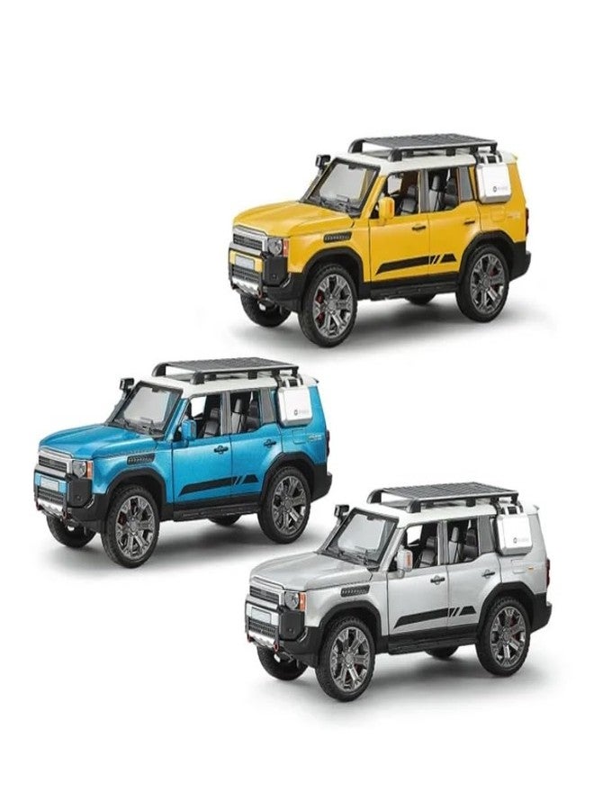 TEC TAVAKKAL 1:22 Scale Big Size Land Rover Defender Model Car Exclusive Alloy Metal car Pull Back Die-cast Metal Toy car with Openable Doors & Light Music Toys Silver - Image 3